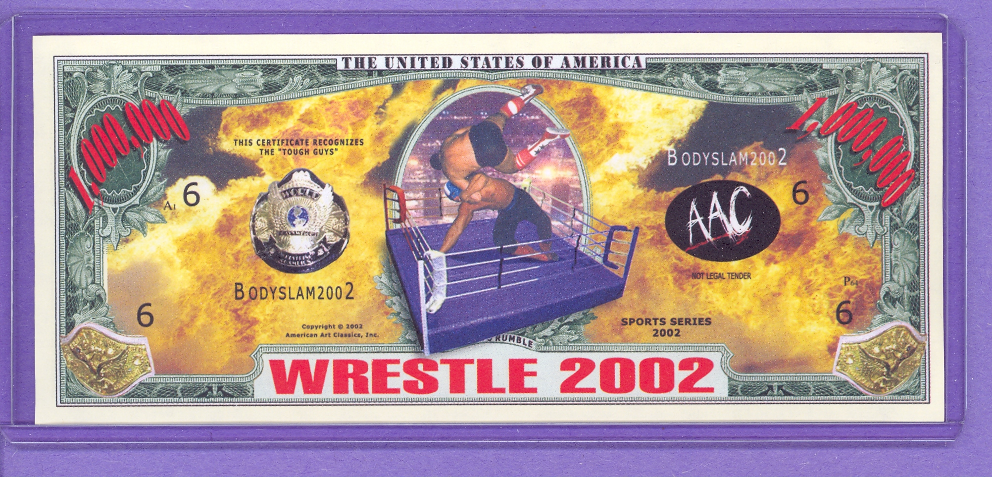 2002 Wrestling $1,000.000 Novelty Note